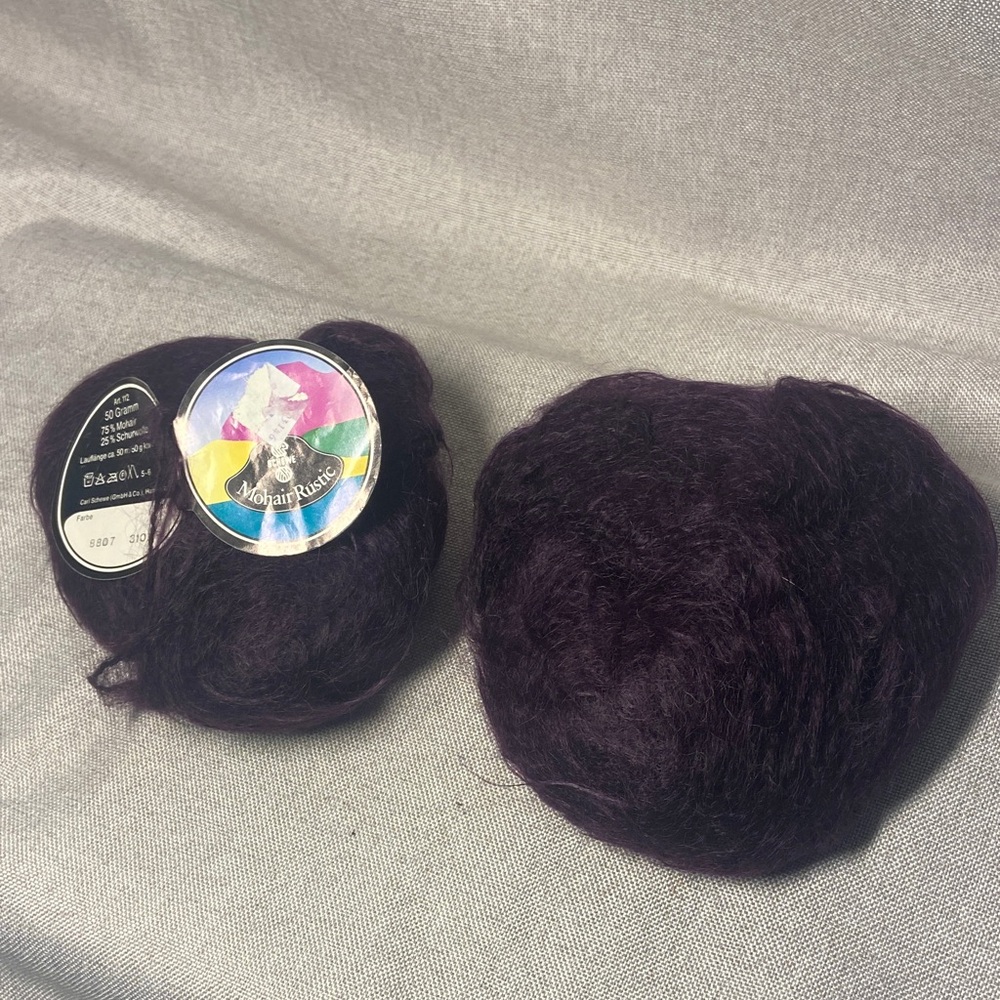 2 Skeins Balls Schewe Mohair Rustic  Purple Yarn
